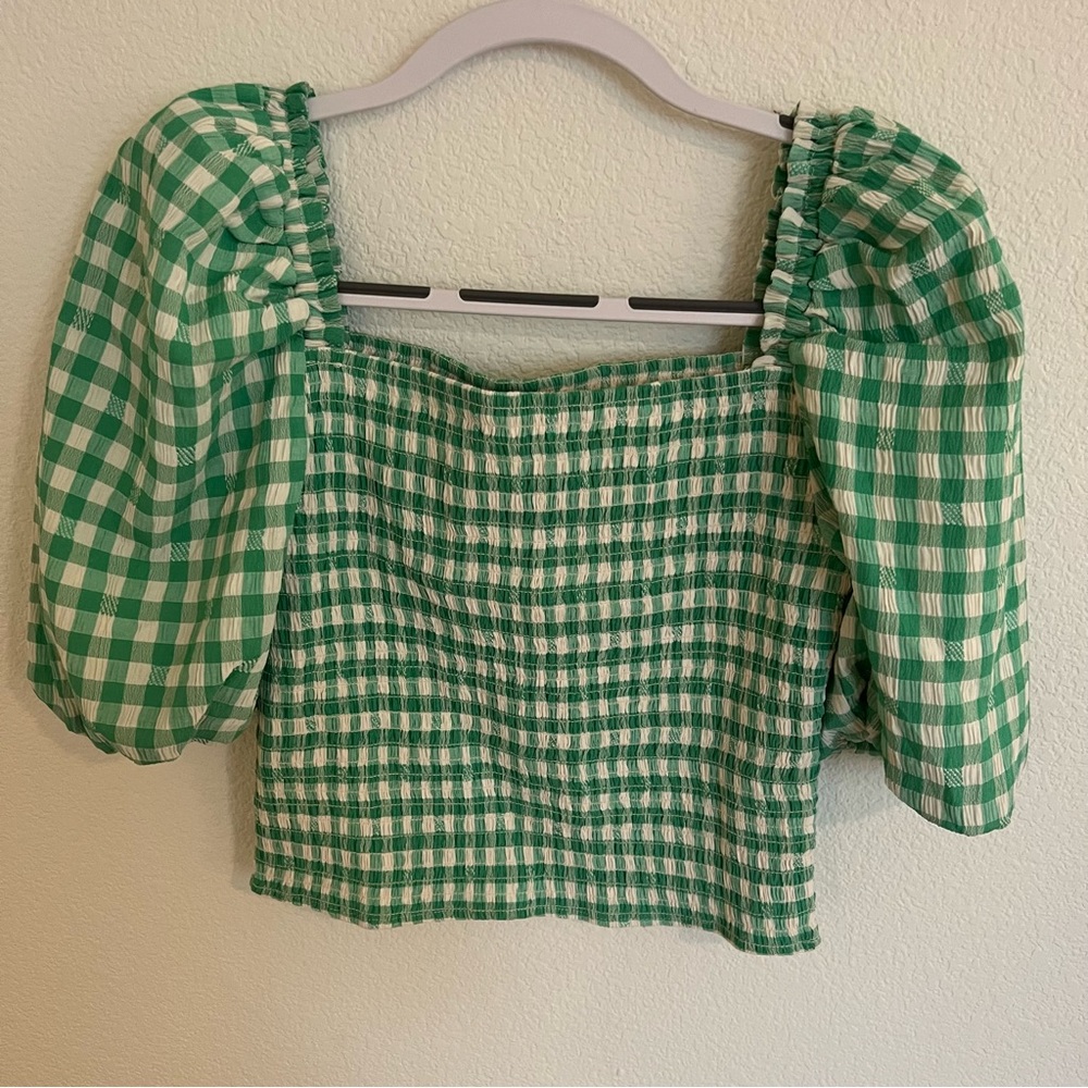 BB Dakota by Steve Madden | Keys To The Gingham Topgreen - Basil - Picture 3 of 6
